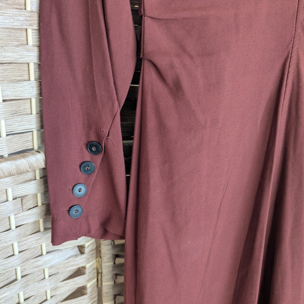 Mango Mng Rust Brown Button Front Midi Shirt Dres… - image 4